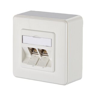 METZ CONNECT BTR Dose AP/2 reinweiss E-DAT Modul 2 Ports Kat.6 Class E