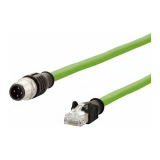 METZ CONNECT Verbindungsleitung M12 ST-RJ45 ST 4-polig D-kodiert RJ45 5m