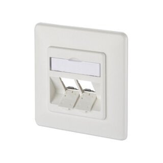 METZ CONNECT Keystone Anschlussdose UP 2 Port unbestuckt reinweiss