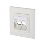 METZ CONNECT Keystone Anschlussdose UP 2 Port unbestuckt...