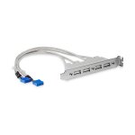 StarTech 4 Port USB A Female Slot Plate Adapter