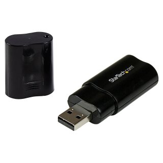StarTech USB Audio Adapter - USB auf Soundkarte in Schwarz - Soundcard mit USB Stecker und 2x 3,5mm Klinke
