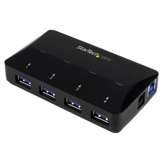 StarTech 4 Port USB 3.0 Hub plus dedizierter Ladeanschluss - 1 x 2.4 A Port - Desktop USB Hub und Schnelllade Station
