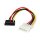 StarTech 6in 4 Pin Molex to Left Angle SATA Power Cable Adapter