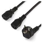 StarTech 2m C13 Power Cord - Schuko to 2x C13 - Y...