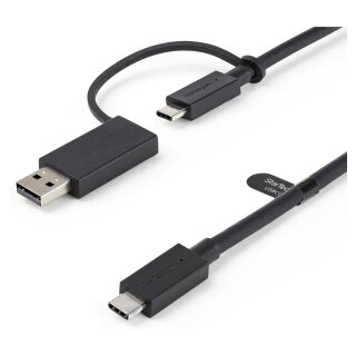StarTech 1m USB-C Kabel mit USB-A Adapter Dongle - Hybrid 2-in-1 USB-C Kabel mit USB-A - USB-C auf USB-C (10Gbit/s - 100W PD)