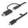 StarTech 1m USB-C Kabel mit USB-A Adapter Dongle - Hybrid 2-in-1 USB-C Kabel mit USB-A - USB-C auf USB-C (10Gbit/s - 100W PD)