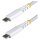 StarTech 2m Weisses USB-C Ladekabel 60W 3A PD Zweischichtige geflochtene Nylon-TPE-Hulle Robustes USBC Laptop-Handy Ladekabel