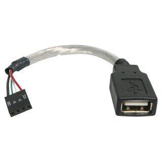 StarTech 6in USB 2.0 Cable - USB A Female to USB Motherboard 4 Pin Header F/F