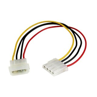 StarTech 12in Molex LP4 Power Extension Cable M/F
