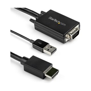 StarTech 2m VGA auf HDMI Adapter mit USB-Audio - 1080p - Adapterkabel - USB, HD-15 (VGA)