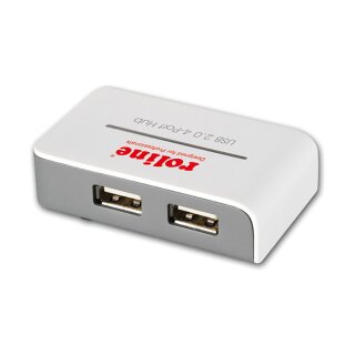 ROLINE USB 2.0 Hub "Black and White", 4 Ports, mit Netzteil