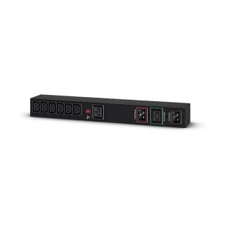 CyberPower zbh. By-Pass, Manuell, IEC Outlet, PDU, 1HE, Eingang 16A 1xC19+2xC20, Ausgang 16A 1x C19+ 10A 6xC13