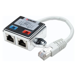 Verteiler RJ45 2-Port FTP silber