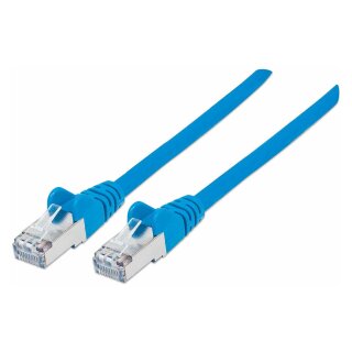 Patchkabel Cat6a-Stecker/Cat7-Rohkabel 5m blau
