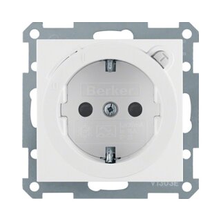 Berker 47088989 Fi- SCHUKO-Steckdose 30mA polarweiss glänzend S.1 B.3 B.7