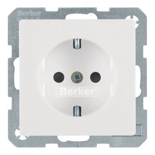 Berker 47236089 SCHUKO-Steckdose Berker Q.1 polarweiß, samt