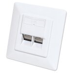 INTELLINET 2-Port Cat6a 10G RJ45-Unterputzdose STP...