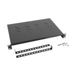 19" Fachboden 1U 483x300mm, max.25kg, schwarz