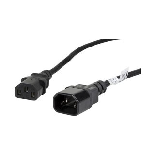 LANBERG Netzkabel-Verlängerung IEC 320 C13->C14 1,8m VDE sw