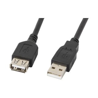 Lanberg CA-USBE-10CC-0007-BK USB cable USB 2.0 0.7 m USB A Black - Cable - Digital/Data