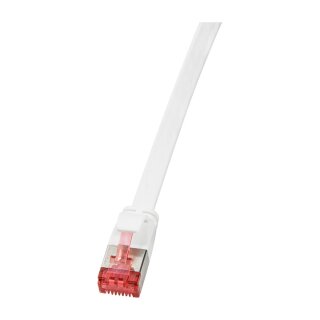 Logilink Flachpatchkabel RJ45 U/FTP Cat6A 1.00m weiß