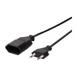 Logilink Netzkabel Euro CEE 7/16 Stecker zu Dose, 1m schwarz