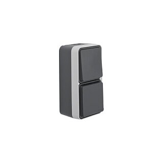Berker 47803515 FR-Kombination Wechselschalter/Steckdose SCHUKO AP W.1 grau