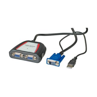 VALUE Portabler VGA Video-Splitter 2fach 250MHz