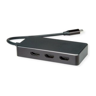 VALUE Multi-Display Adapter USB Typ C - 3x HDMI, Multi-Stream 4K