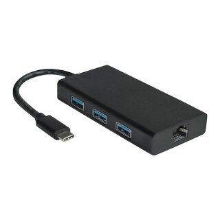 VALUE USB 3.2 Gen 1 Typ C zu Gigabit Ethernet Konverter + Hub