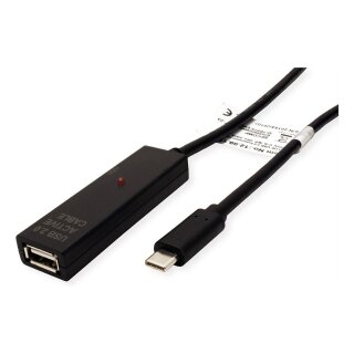 VALUE USB 2.0 Verlngerung, aktiv, mit Repeater, A-C, schwarz, 15 m
