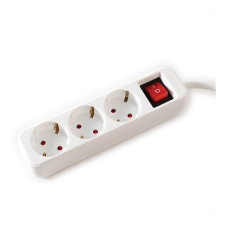 VALUE 3-fach Steckdosenleiste mit Schalter, wei, 6 m