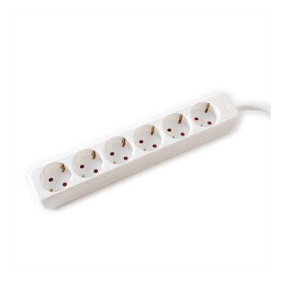 VALUE 6-fach Steckdosenleiste ohne Schalter, wei, 3 m