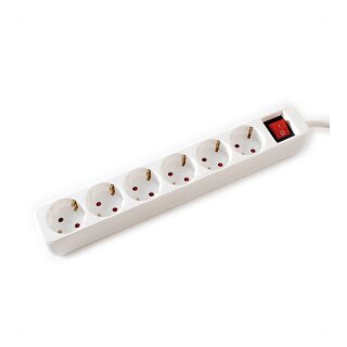 VALUE 6-fach Steckdosenleiste mit Schalter, wei, 10 m