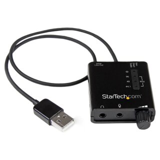 USB Audio Adapter - Externe USB Soundkarte mit SPDIF Digital Audio und Stero Mic - Schwarz
