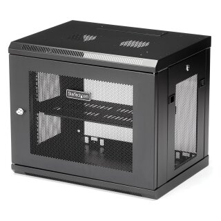 9HE wandmontage Server Rack - bis zu 43cm tief - Gehuse mit Scharnier - Netzwerkschrank - Server Schrank