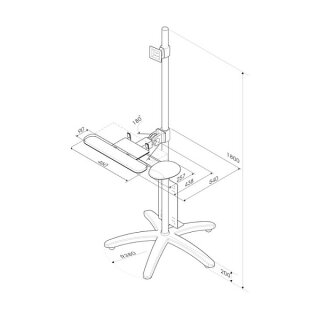 ROLINE PC/LCD-Rollstnder, hhenverstellbar, bis 30 kg