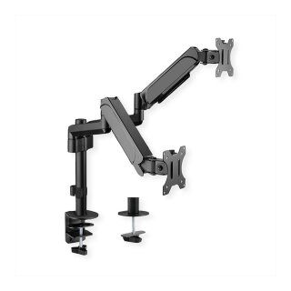 VALUE Dual LCD-Arm Trgerstange, 4 Gelenke, Tischmontage, 17-32 Zoll, bis 2x 9 kg