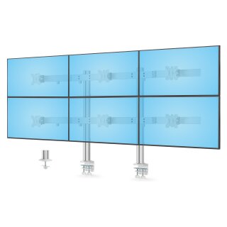 StarTech.com Six-Monitor Desk Mount w/ Crossbar, Up To 32 in Screens/17.6lb - Befestigungskit - für 6 LCD-Displays - Säule, dual