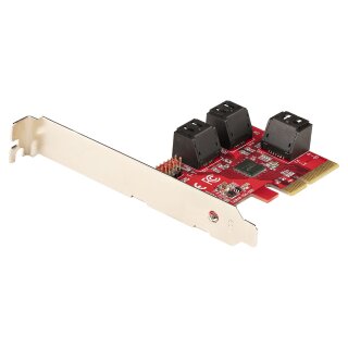 STARTECH.COM PCIe SATA Controller Karte - 6 Port SATA Erweiterungskarte/Kontroller - 6Gbit/s - Voll-/Low-Profile Blende Festplatten