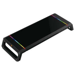 CONCEPTRONIC Monitortischerhöhung Gaming +4xUSB-A2.0 schwarz