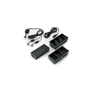 Zebra Dual 3-Slot Battery Charger Connected via Y Cable
