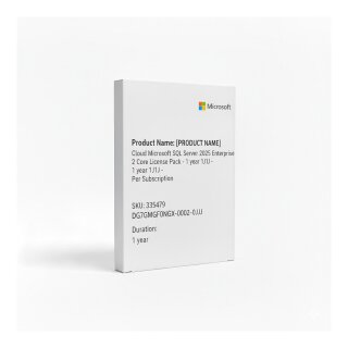 Cloud Microsoft SQL Server 2025 Enterprise - 2 Core License Pack - 1 year 1J1J - Per Subscription