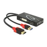 DeLock Videokonverter - HDMI - DVI, DisplayPort, VGA Black
