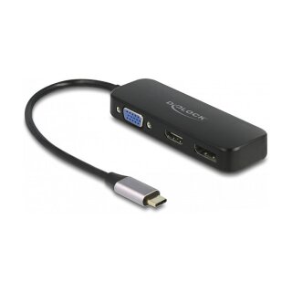 Adapter USB-C -> DP HDMI VGA DeLOCK Black