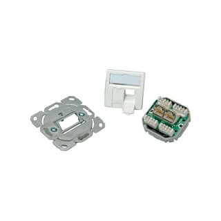 Telegärtner Dose AMJ45 UP/50 2 x RJ-45 Kat.6 Class E alpinweiss