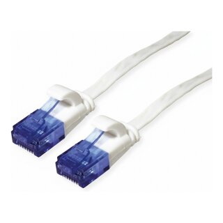 Patchk.CAT6 UTP 0,5m flach white