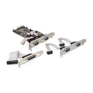 PCI Express x1 Karte zu 4 x Seriell, 1 x Parallel