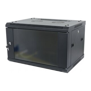 ALLNET Netzwerkschrank 19" 12HE 1-teilig T450mm Schwarz zerlegt(Flat Pack) SMA-Serie